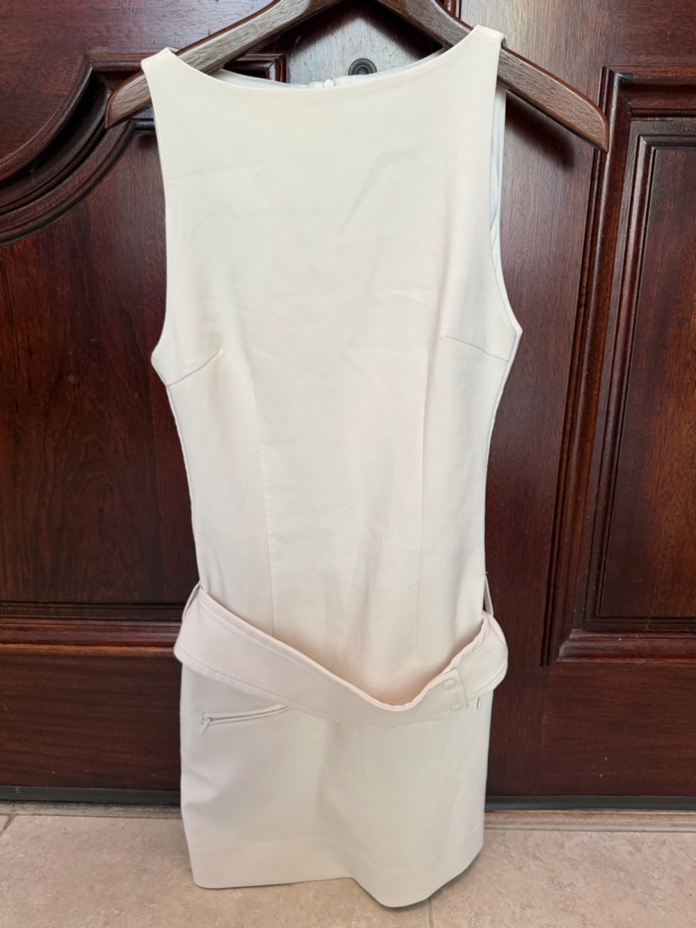 Zara Sleeveless Light Cream Romper with Waist Detail